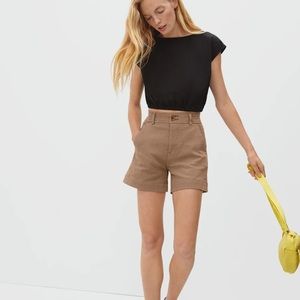 The Everlane Way-High Canvas Short - Ash Brown